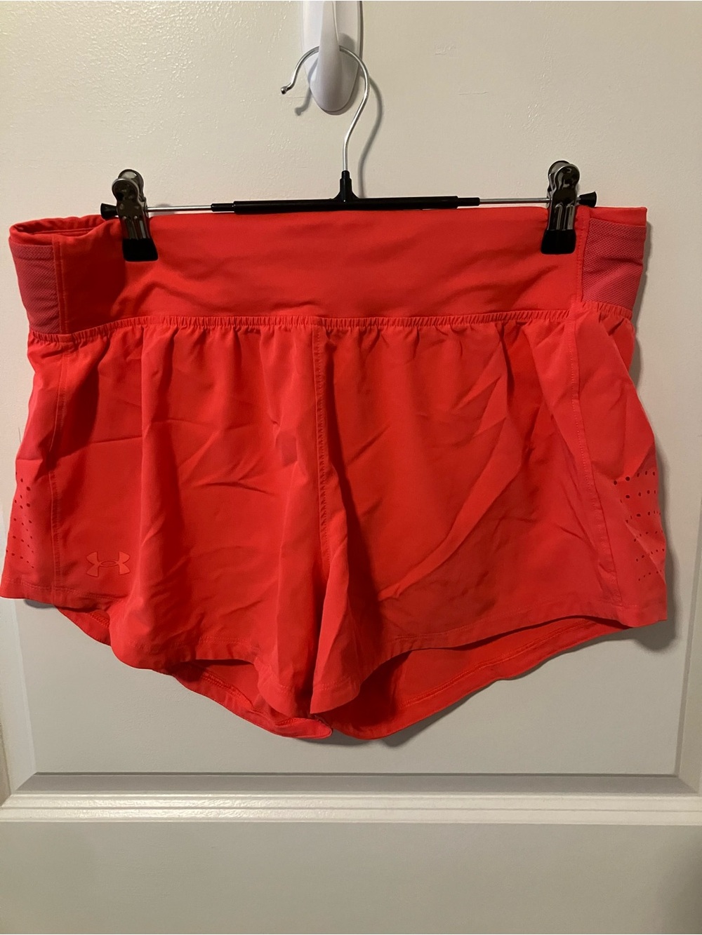 Under Armour Women’s Coral-Red Athletic Running Shorts